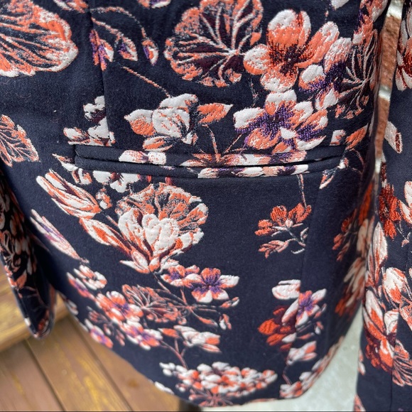 Ann Taylor Jacquard Navy and Pink Blazer Size 2 - Picture 7 of 14